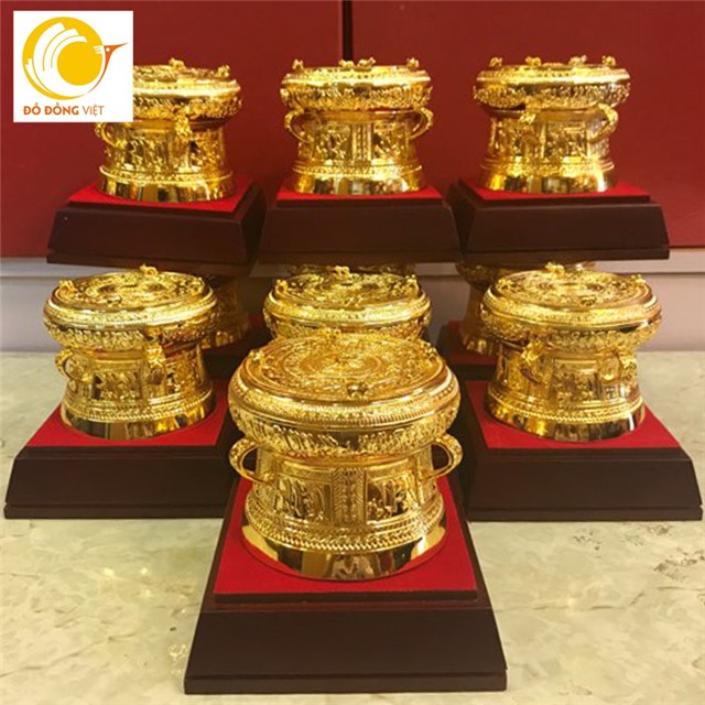 Trống đồng mạ vàng ĐK đường kính 10cm giá rẻ tại Hà Nội
