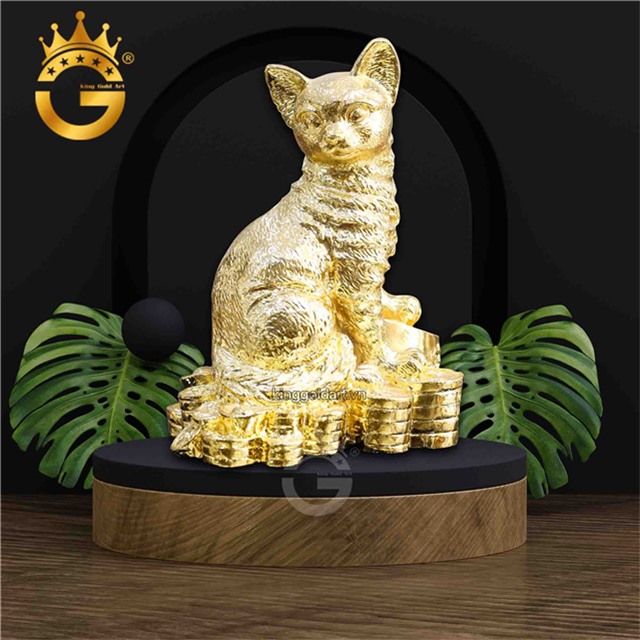 Bật mí vị trí thích hợp cho tượng mèo phong thủy mạ vàng